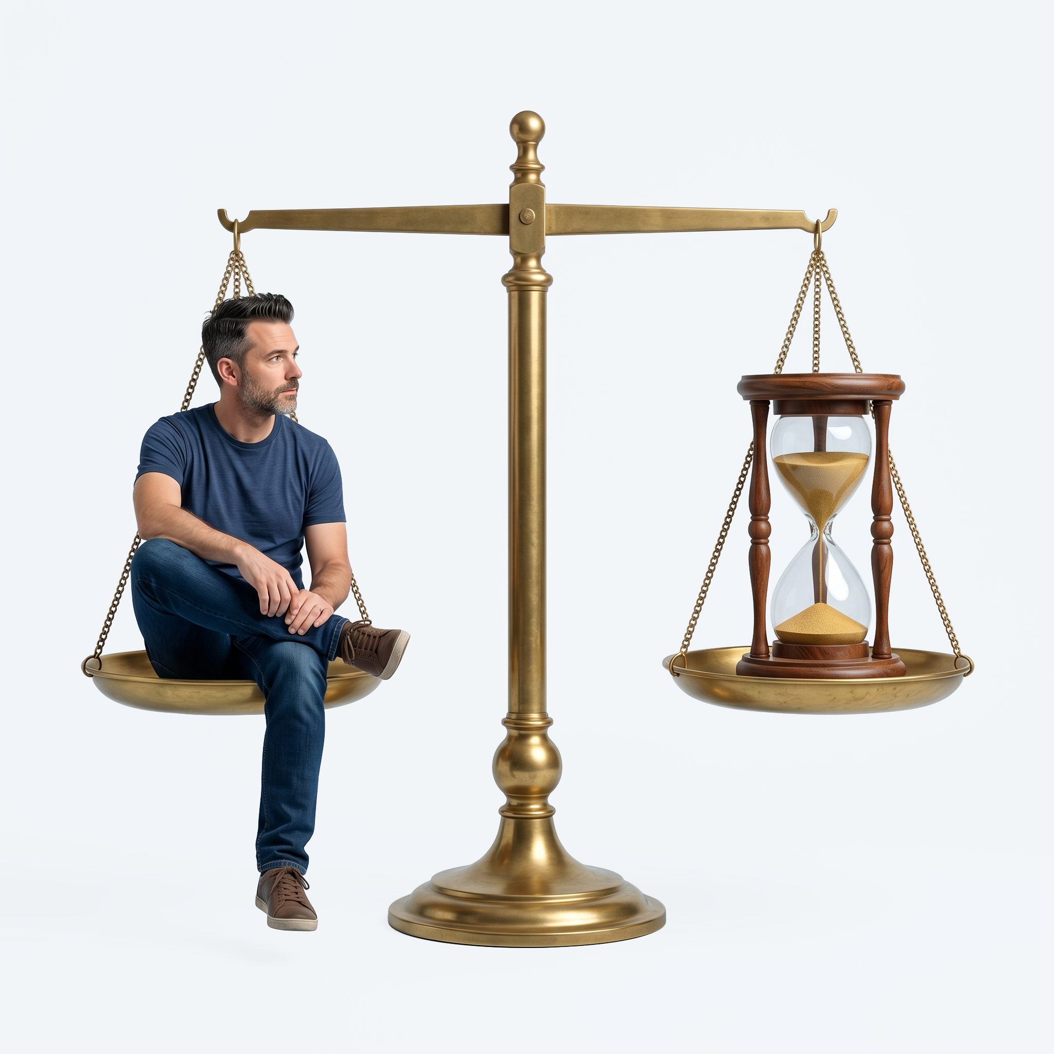 Illustrazione persona con bilancia in equilibrio